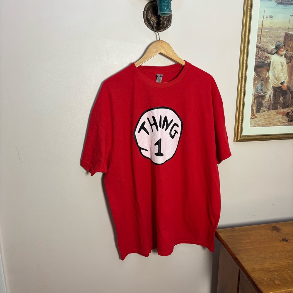 Unisex T-Shirt with Dr. Seuss Thing 1 Design